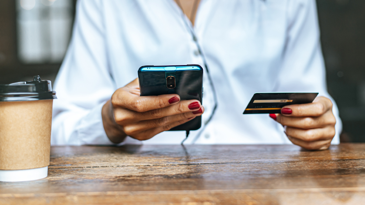 Woman shops online