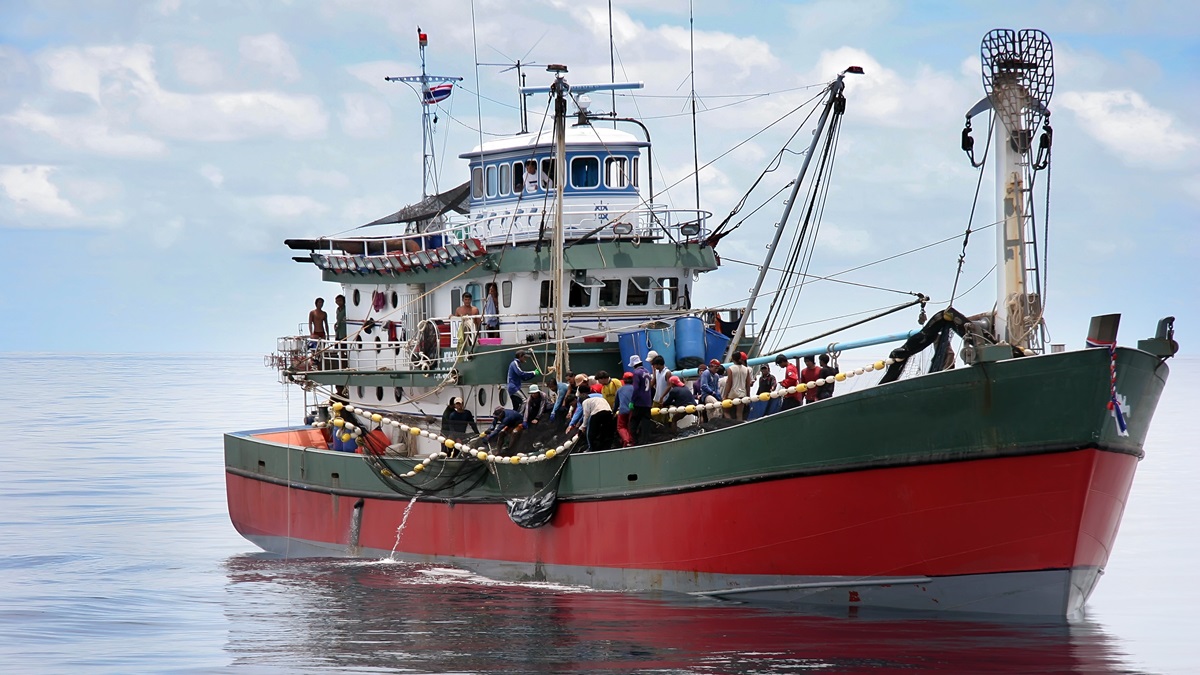 A motorized fishing vessel