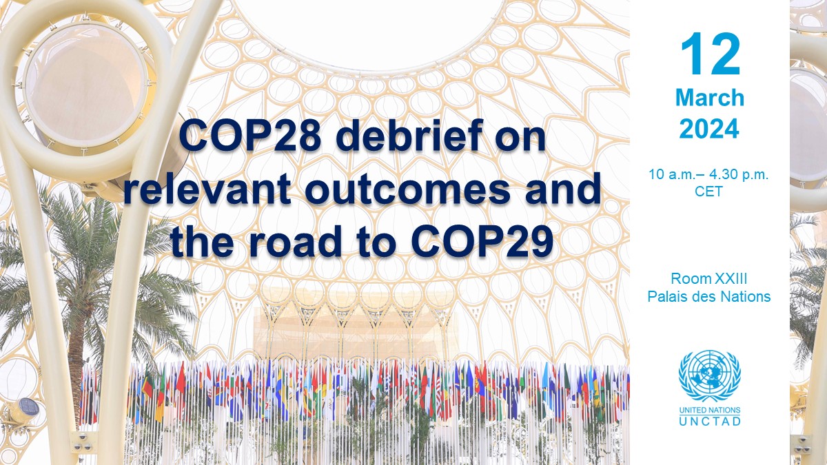 Flier for COP28 debrief event March 2024