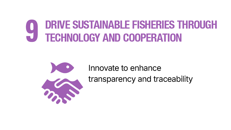 9.	Drive sustainable fisheries through technology and cooperation - Innovate to enhance transparency and traceability.