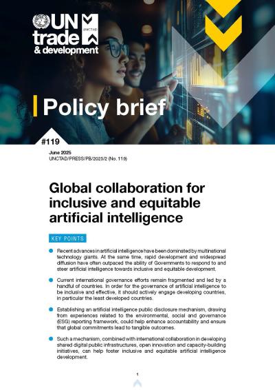 Cover for Global collaboration for inclusive and equitable artificial intelligence