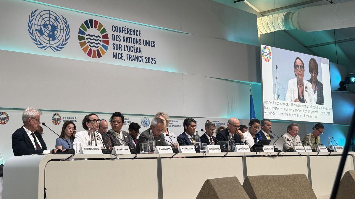 UNCTAD chief Rebeca Grynspan speaks at the 3rd UN Ocean Conference