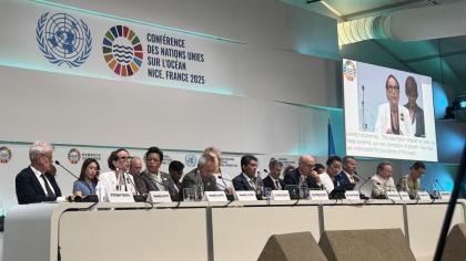 UNCTAD chief Rebeca Grynspan speaks at the 3rd UN Ocean Conference